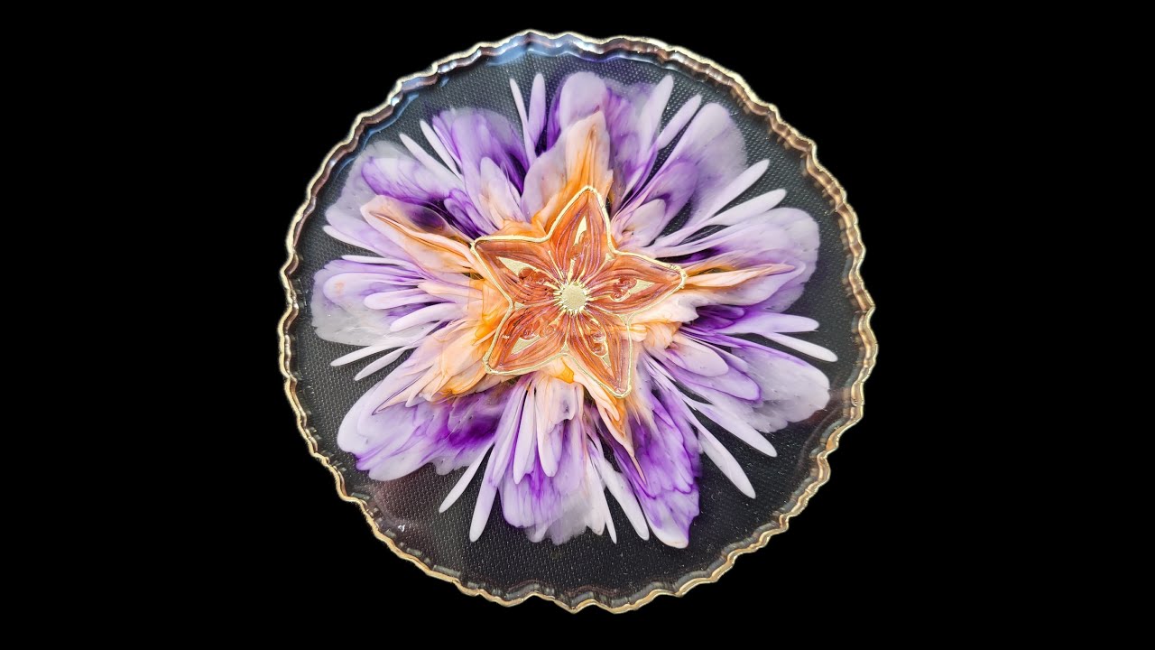 Silikonstempel in epoxidharz Blume 🧡💜 silicone stamp in resin flower