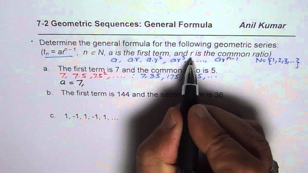 How to Write Geometric Sequence and General Formula
