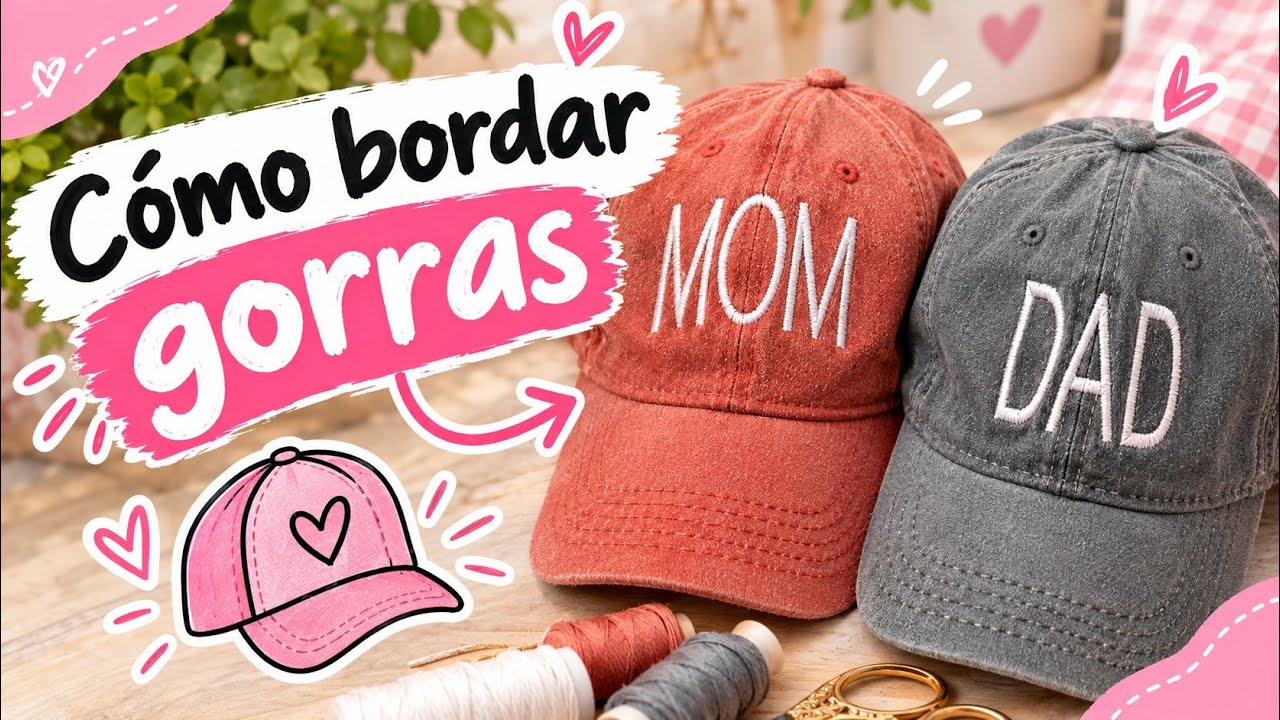 Cómo bordar una Gorra 🧢 en tu bordadora doméstica. Paso a paso