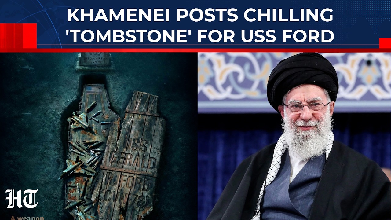 Iran's Supreme Leader Shares Doomsday Vision, AI Image Shows USS Gerald R. Ford Burning After Threat