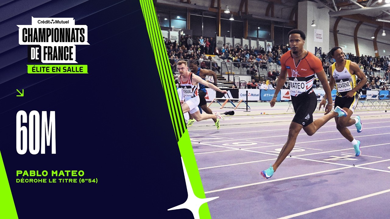 Pablo Mateo sacré sur 60 m aux Championnats de France Elite en salle | Clermont 2026