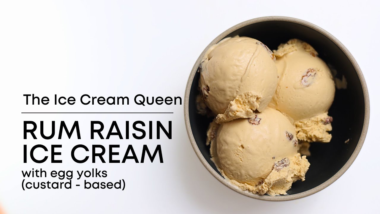 Rum Raisin Ice Cream - with egg yolks (custard based). Lots of rum, doesn't melt quickly!