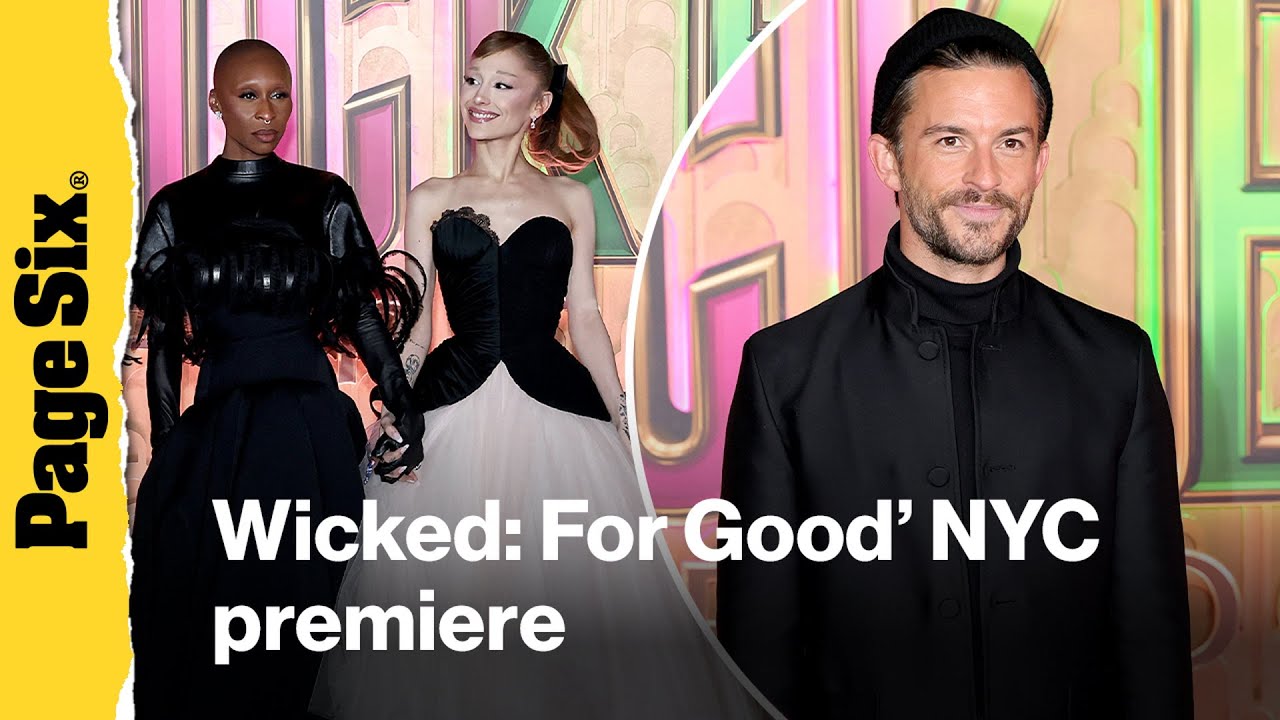 Красная дорожка премьеры фильма &laquo;Wicked: For Good&raquo; в Нью-Йорке: Ариана Гранде, Джонатан Бейли, Си...