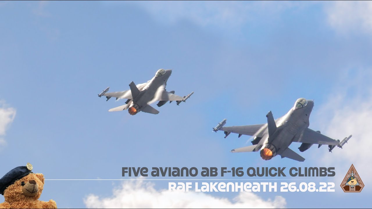 INCREDIBLE: Five Aviano F-16 Fighting Falcon Quick Climbs RAF Lakenheath | 555th FS ~ USAF 26.08.22