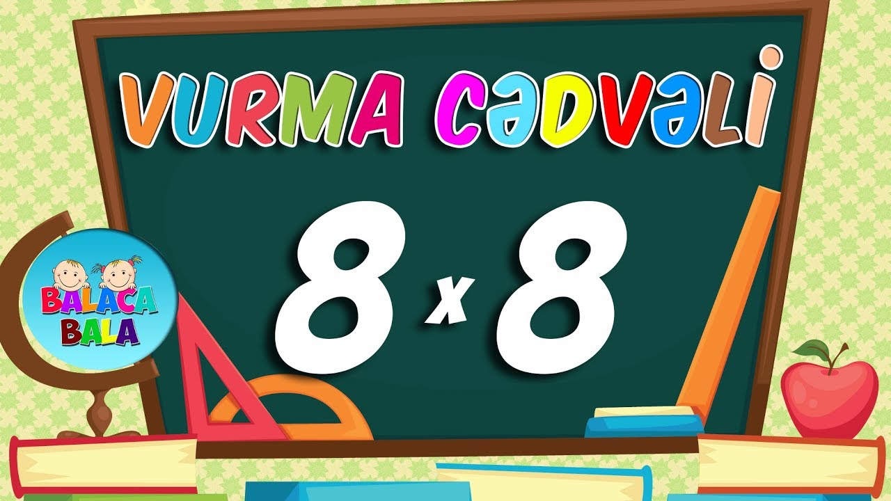 Vurma cədvəli | 8 - ə vurma | Riyaziyyat