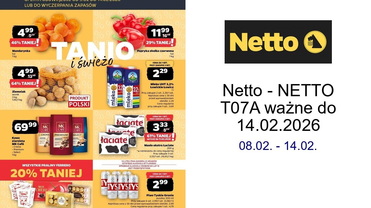 Netto - NETTO T07A ważne do 14.02.2026 08.02. - 14.02.