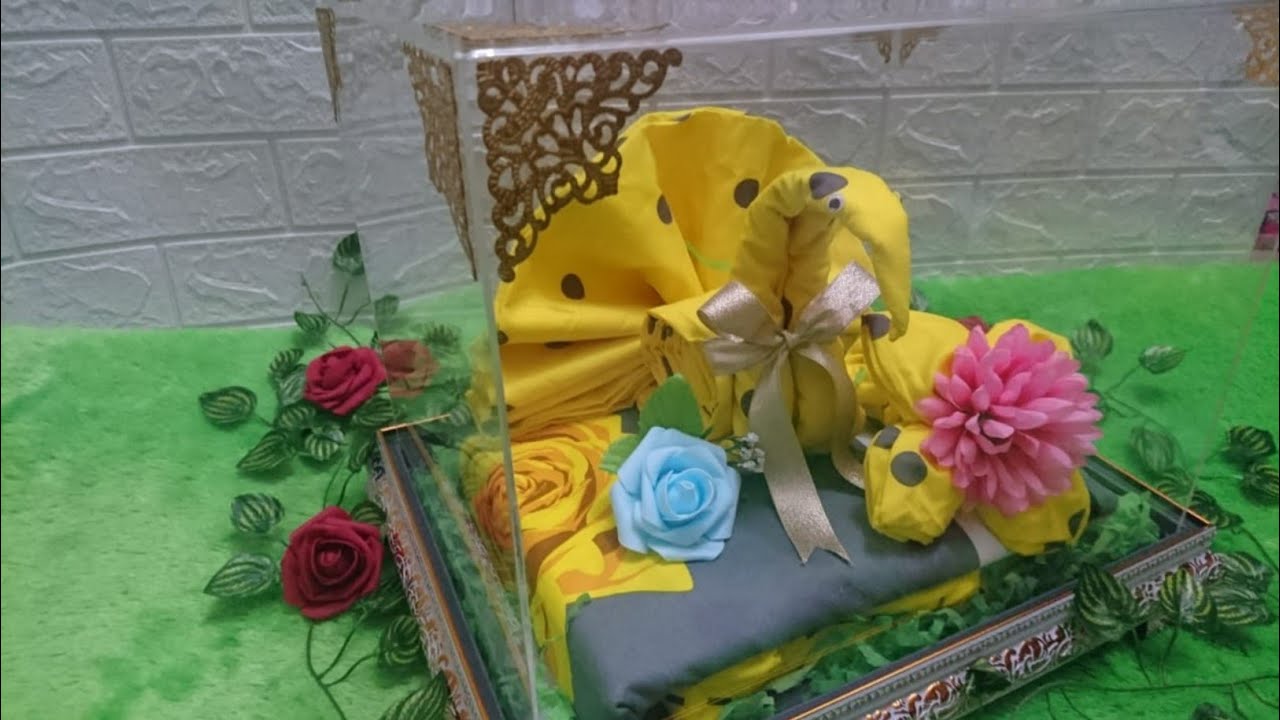 Tutorial Menghias Hantaran Sprei Bentuk Merak dalam Kotak Akrilik
