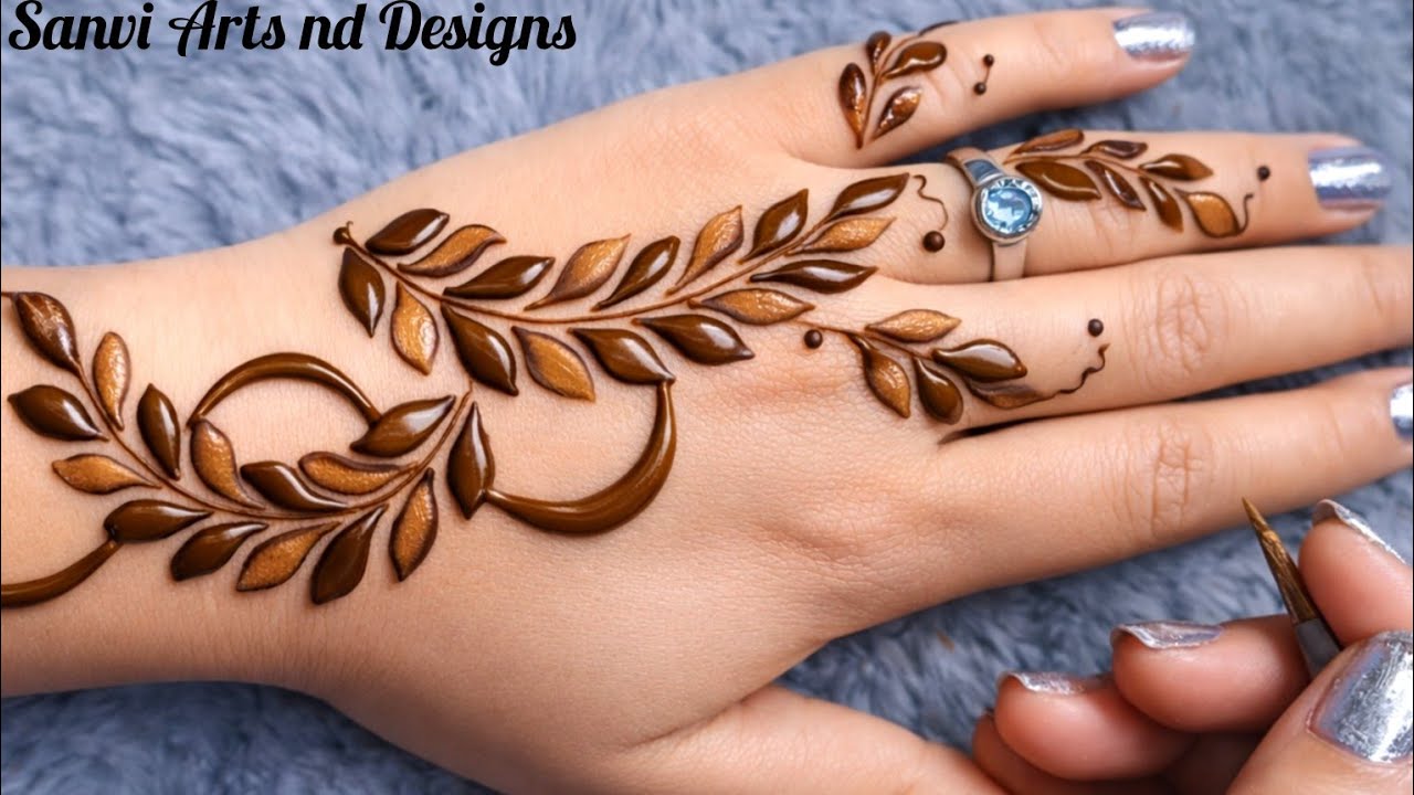 Very Simple Unique Stylish Mehndi Design for Back Hand||New Easy mehndi design||Mehndi ka design 