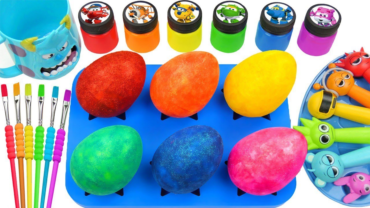 Satisfying Video l DIY How To Make Rainbow Glitter Sprunki Candy frim BIG Eggs Mixing Color ASMR