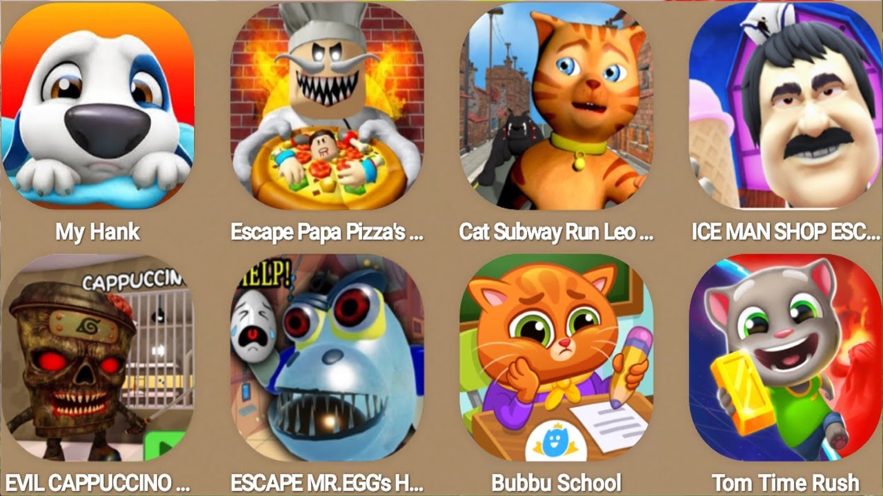 Escape Papa Pizza's Pizzeria!,ICE MAN SHOP ESCAPE!,My Hank,Tom Time Rush...
