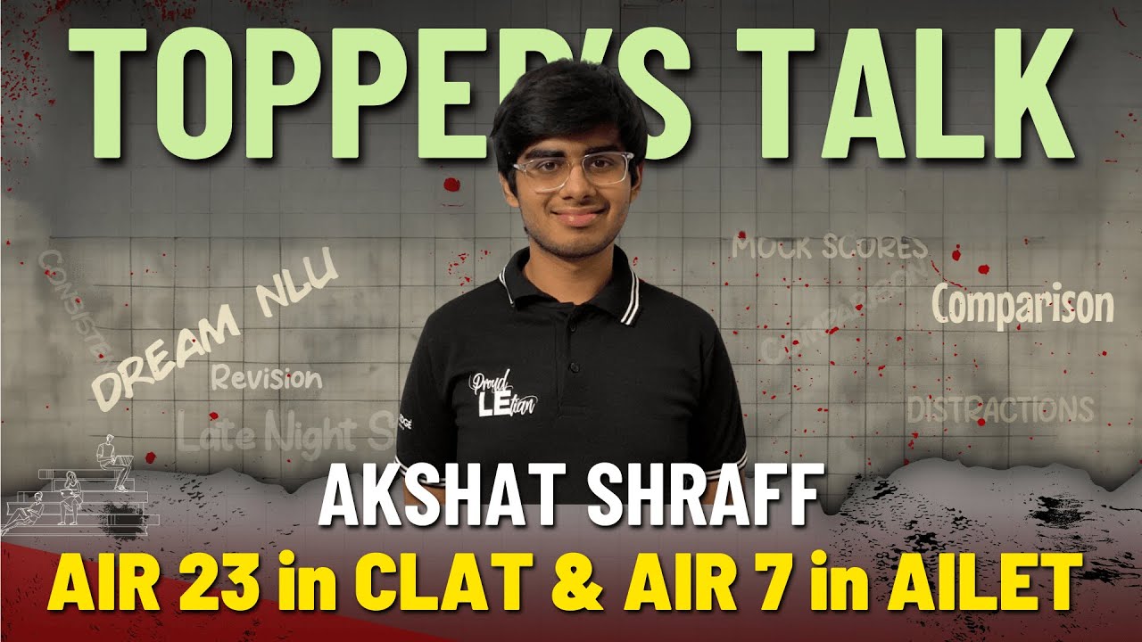 CLAT 2025 Topper Interview | CLAT Topper Akshat Shraff AIR 23 Shares His CLAT Success Journey