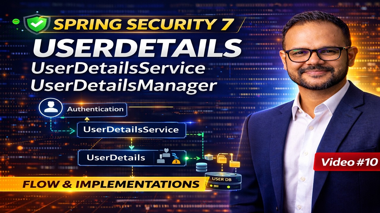 Spring Security UserDetailsService Explained | UserDetailsManager & UserDetails Flow | Video #10