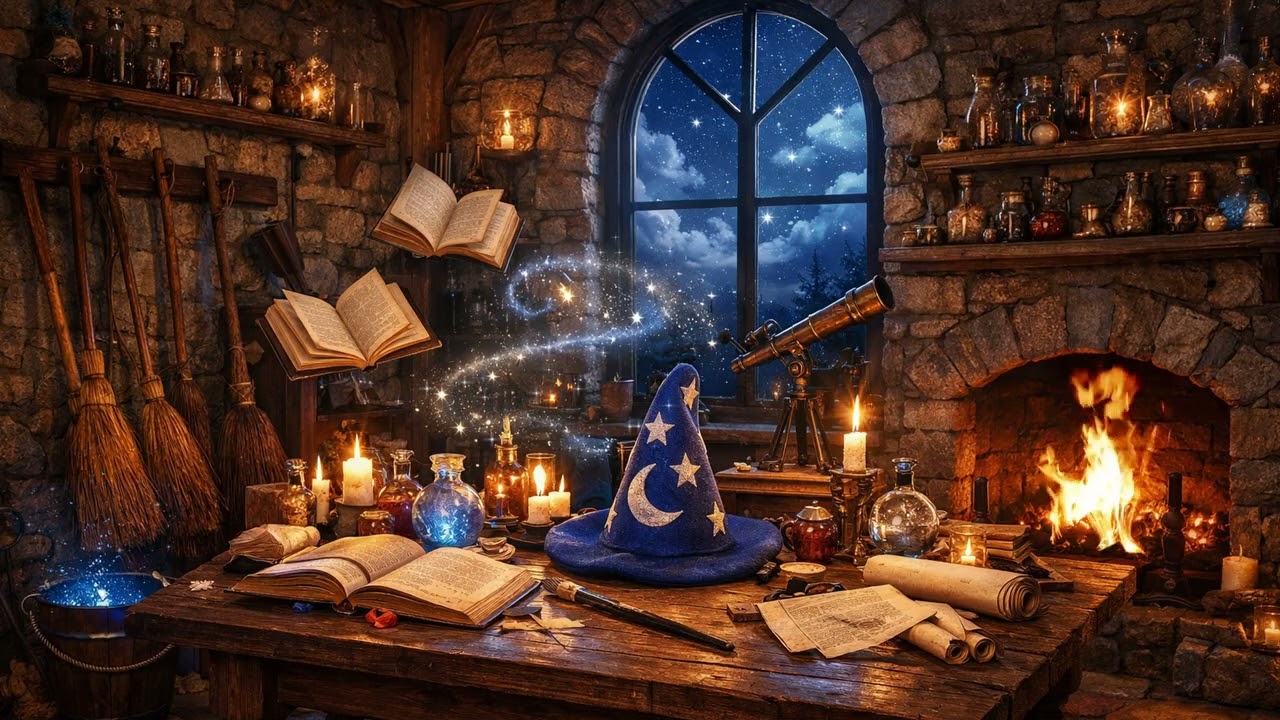 Sorcerer Mickey's Workshop 🪄📚 | Fantasia & The Sorcerer's Apprentice Music Ambience
