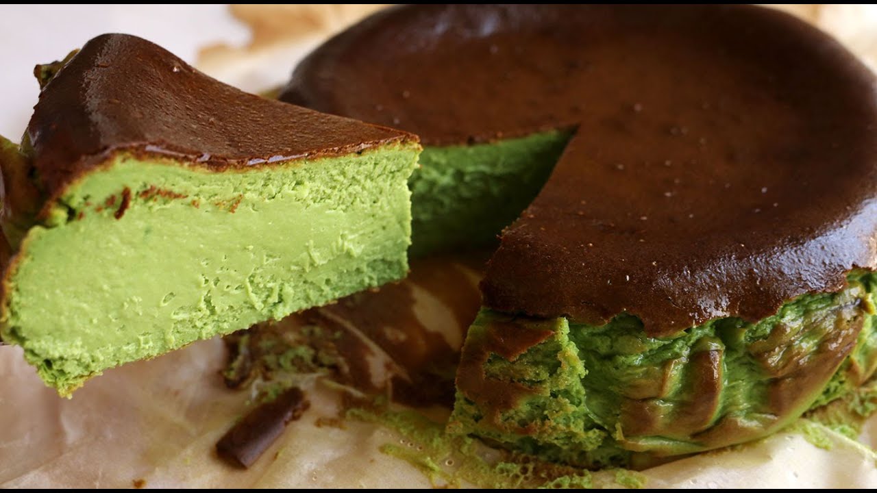 Green Tea Burnt Cheesecake | 绿茶烧焦芝士蛋糕 (Simple & Easy)