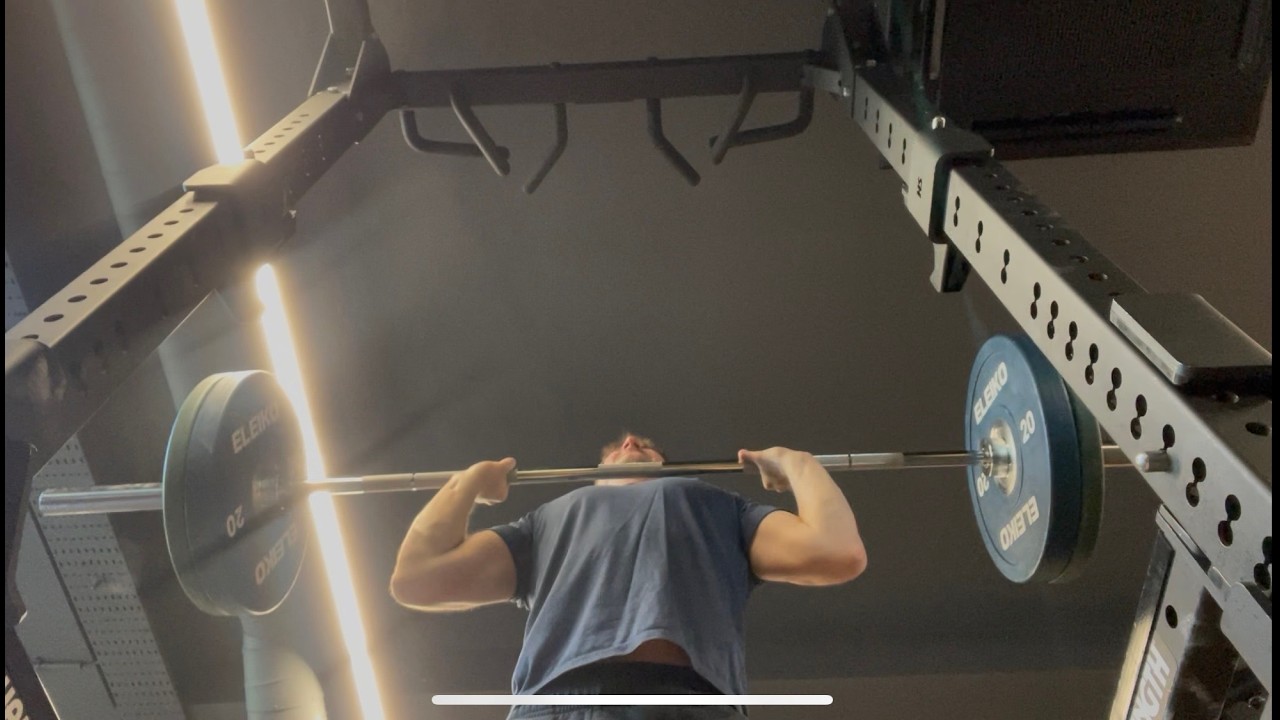 Attempting 80kg shoulder press and juggling apples