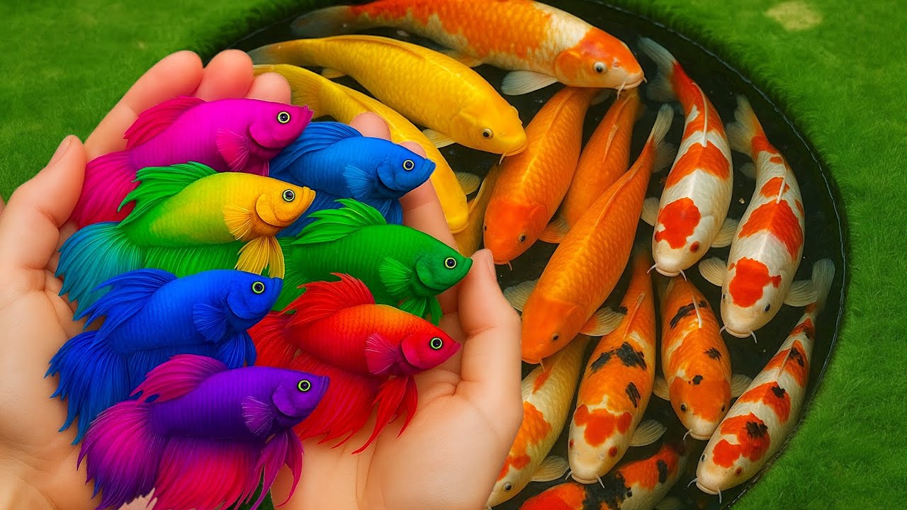 Serok ikan hias warna warni, ikan koi, ikan molly, ikan mas koki, ikan cupang, ikan komet, lobster