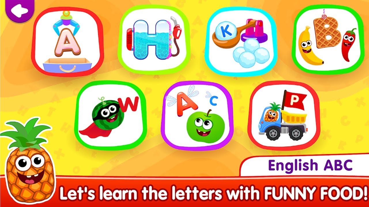 Learning ABC Letters and Sounds of the Alphabet Phonics with Funny Food