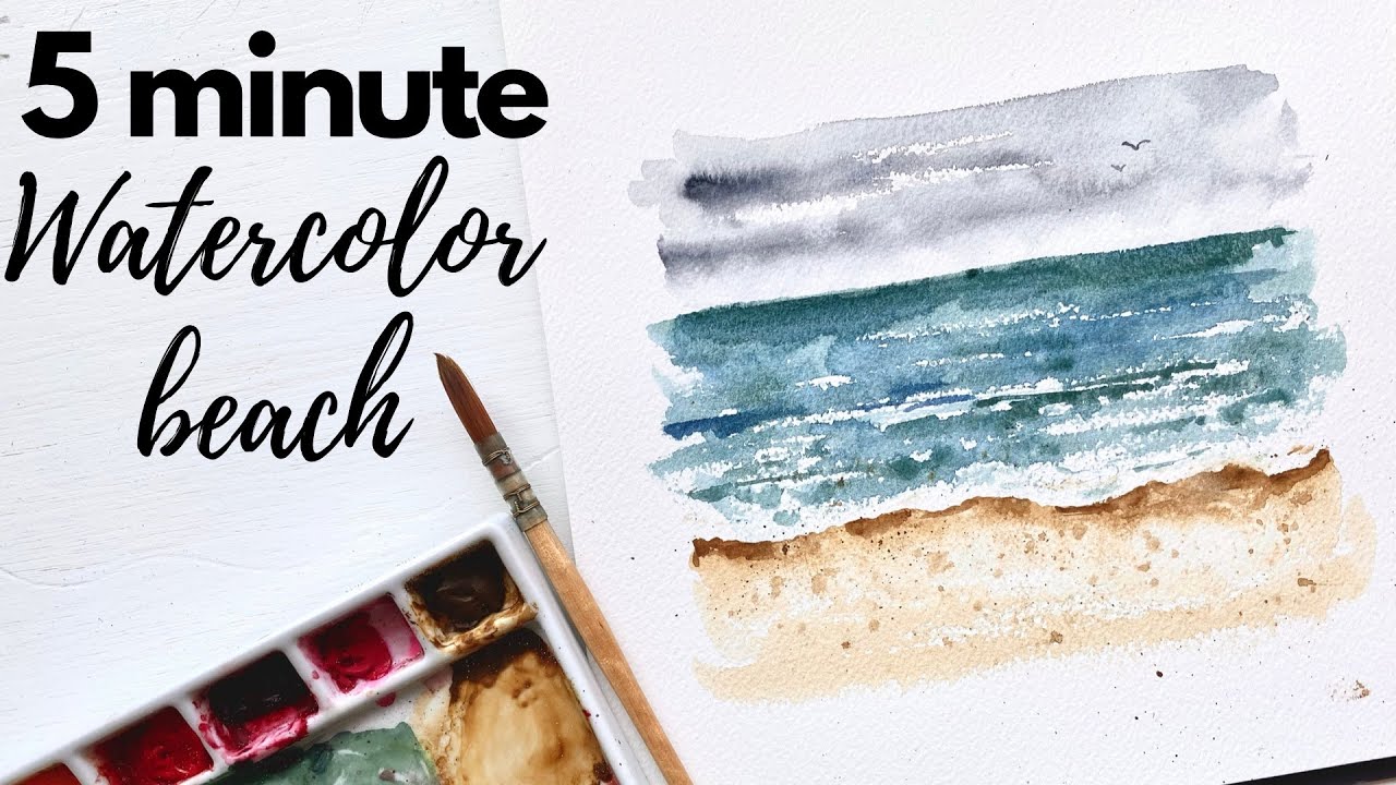 Loose watercolor beach - takes 5 minutes!