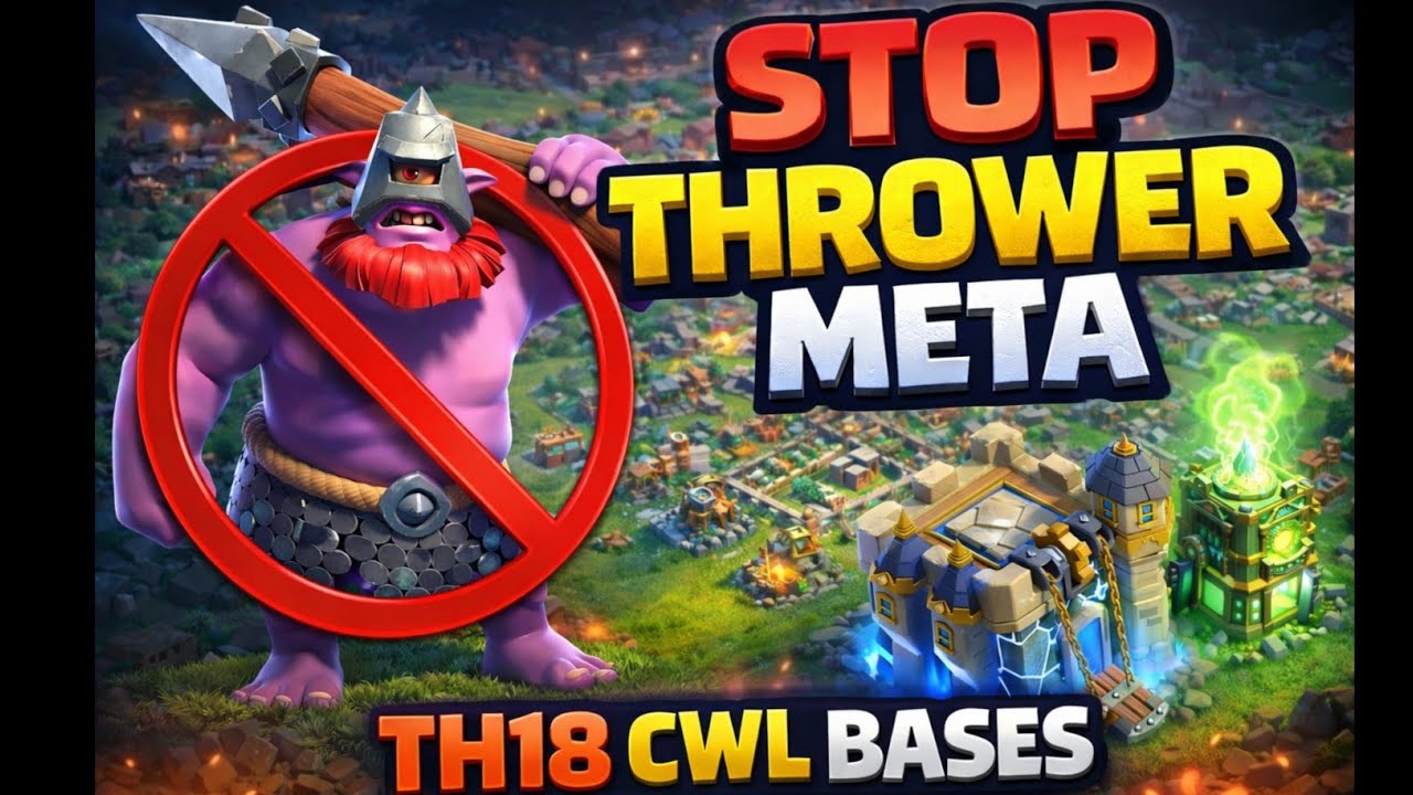 Top 12 Unbeatable Anti-Thrower CWL Bases | New cwl bases | Th18 war base | Th18 legend league bases