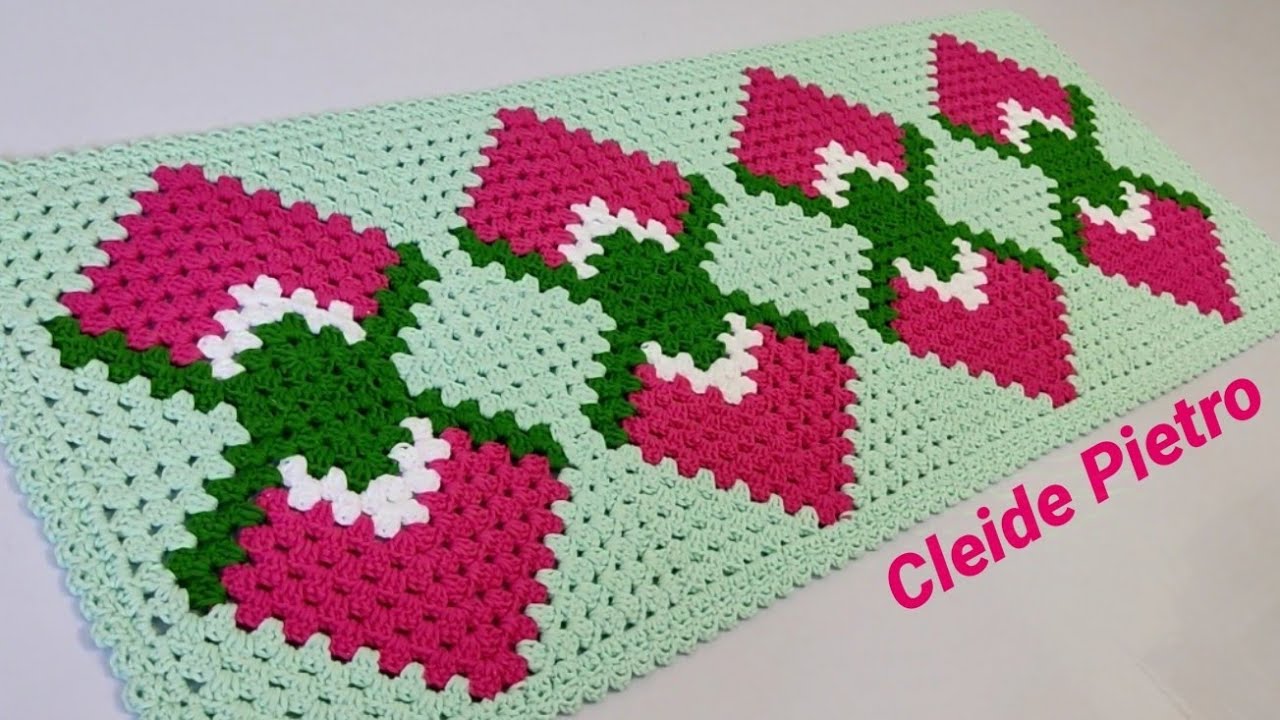 Caminho de mesa de crochê Tapete de crochê