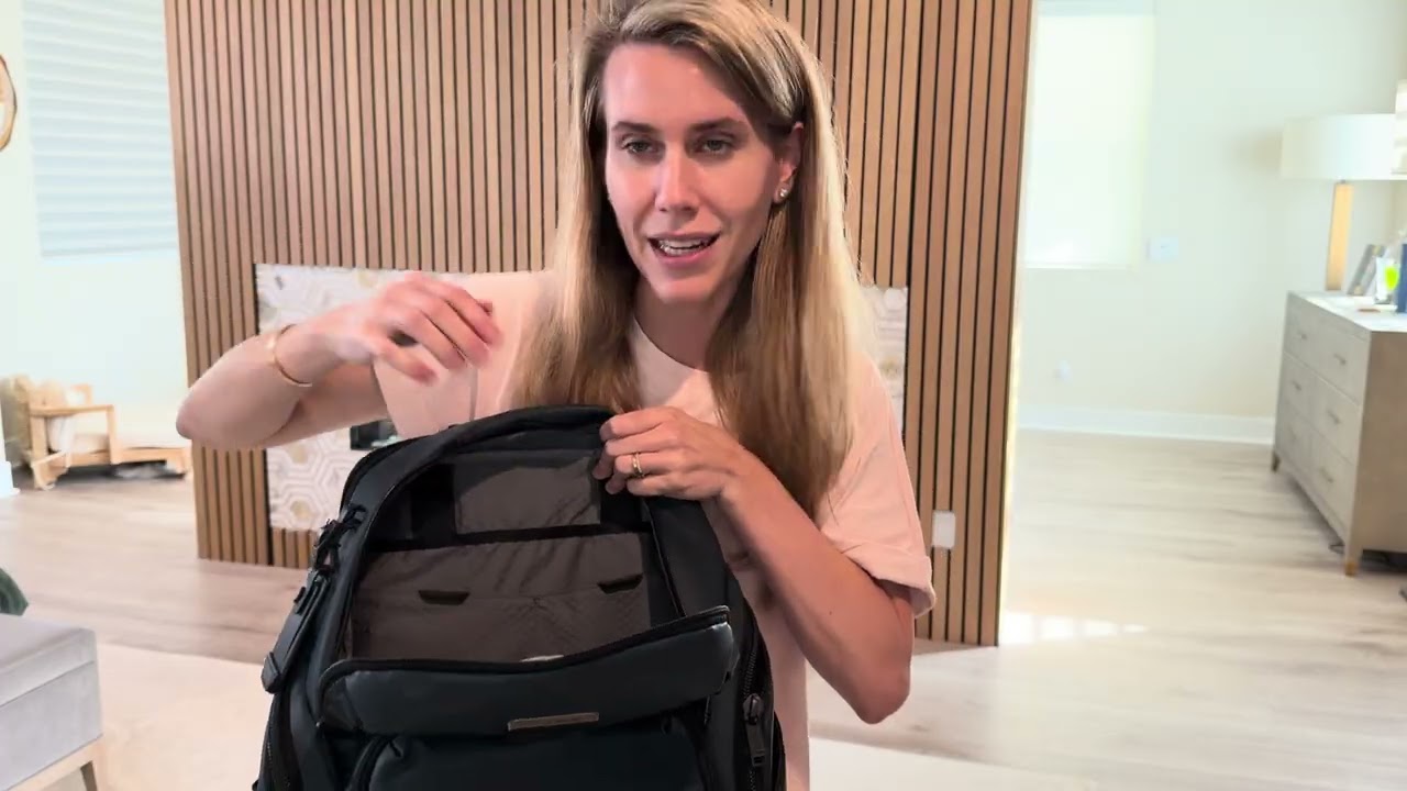 Tumi Alpha Bravo Search Backpack Coated Navy Canvas Demo