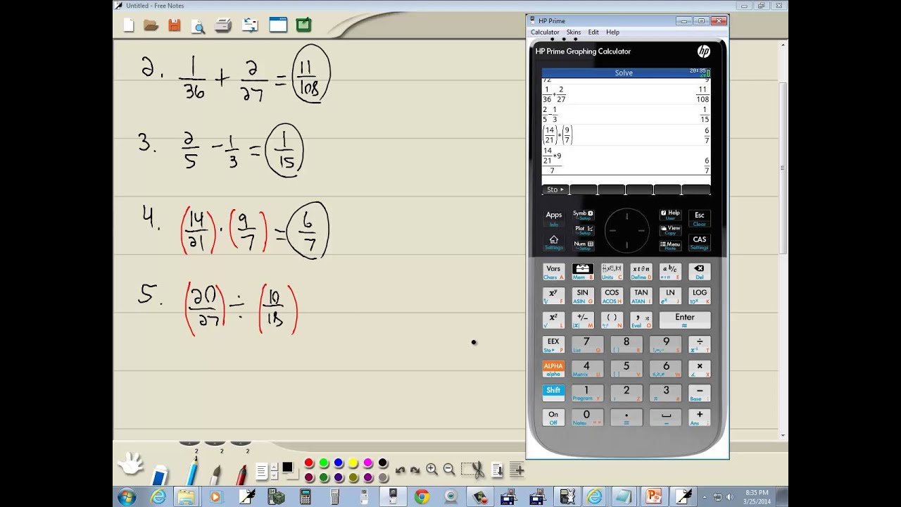 Technology in College Algebra - Fractions - HP Prime