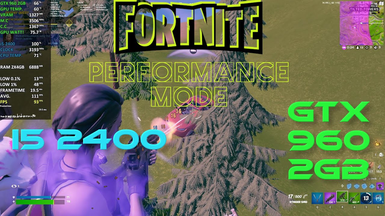 FORTNITE-Ch3-S2-i5 2400-Gtx 960 2Gb-8Gb Ram@1080p-Performance Mode Low Settings