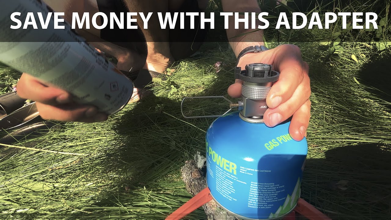 Hiking Trick: Using a Bayonet Gas Canister to Refill a Screw-On One