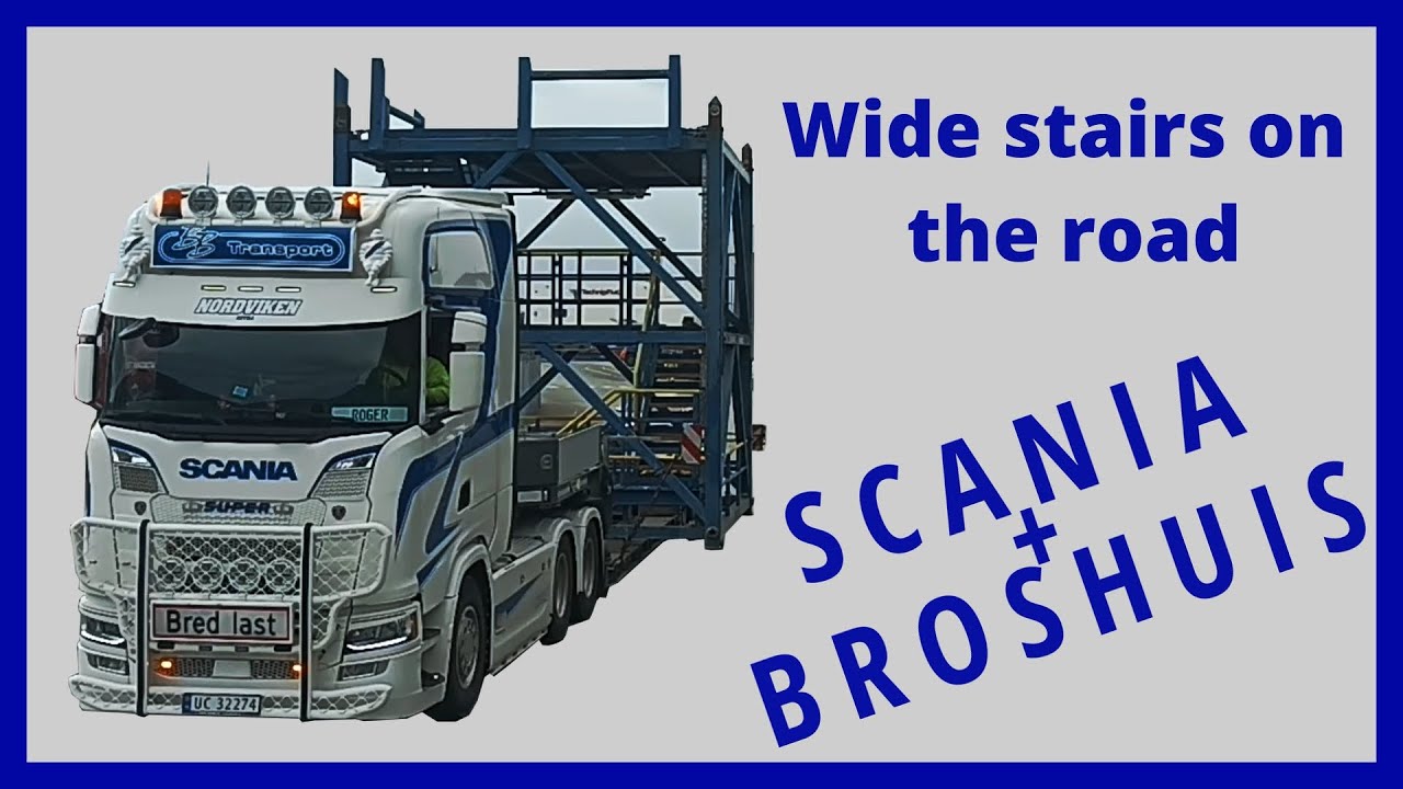 Spesialtransport Tananger with a Scania S730 and Broshuis lowloader