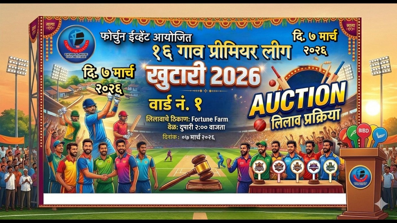 AUCTION CEREMONY | FORTUNE EVENTS PRESENT | १६ गाव प्रीमियर लीग - २०२६ | वार्ड क्र. १
