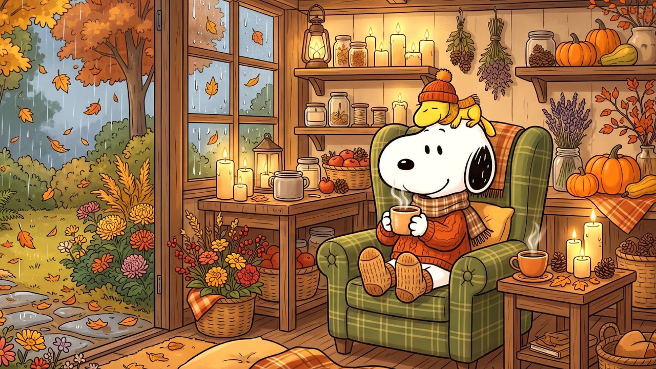 October Coffee & Cozy Jazz with Snoopy ☕🍁 Smooth Tunes for Chilly Breezes & Warm Cups