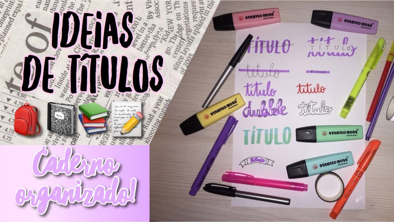 10 IDEIAS DE T&Iacute;TULOS PARA CADERNO/RESUMOS/BULLET JOURNAL