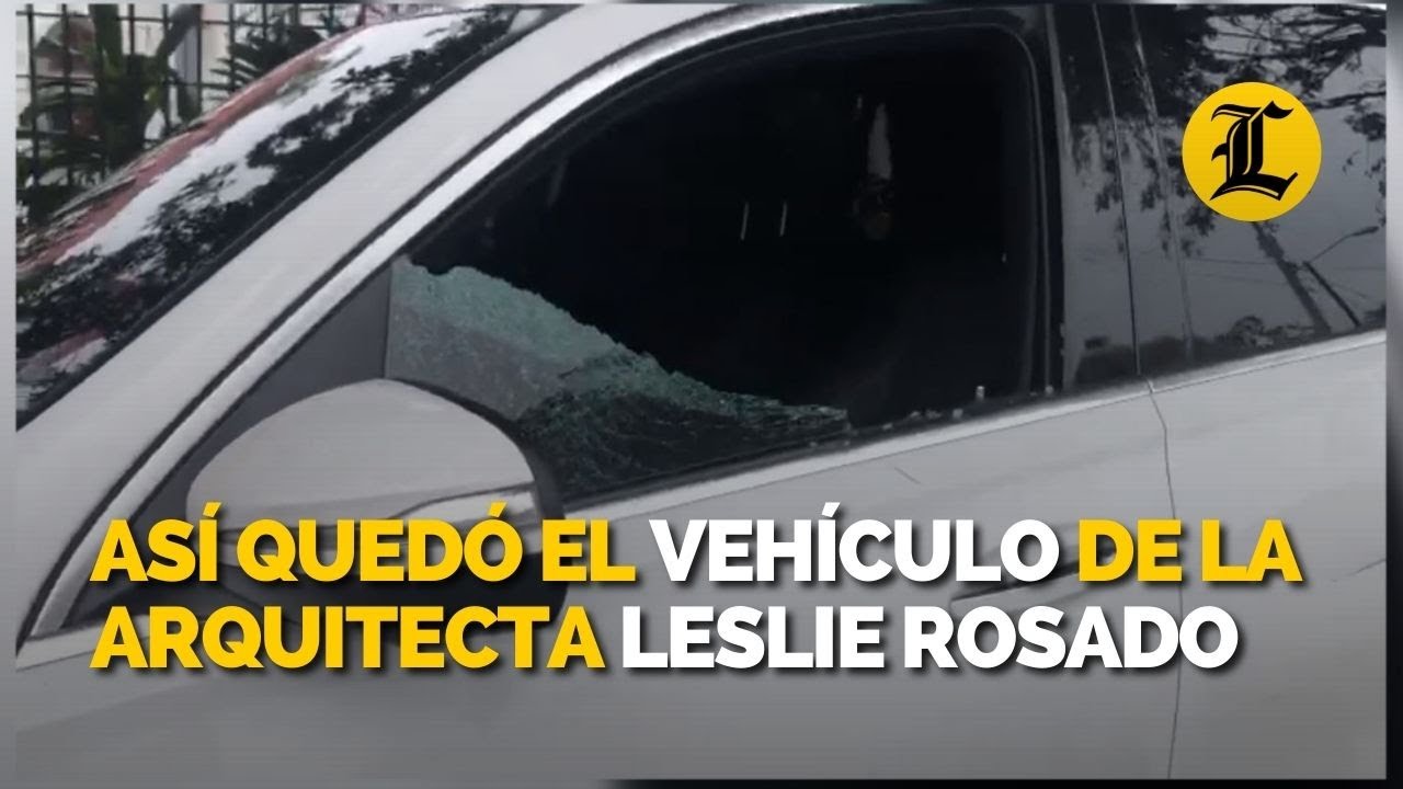Así quedó el vehículo de la arquitecta Leslie Rosado