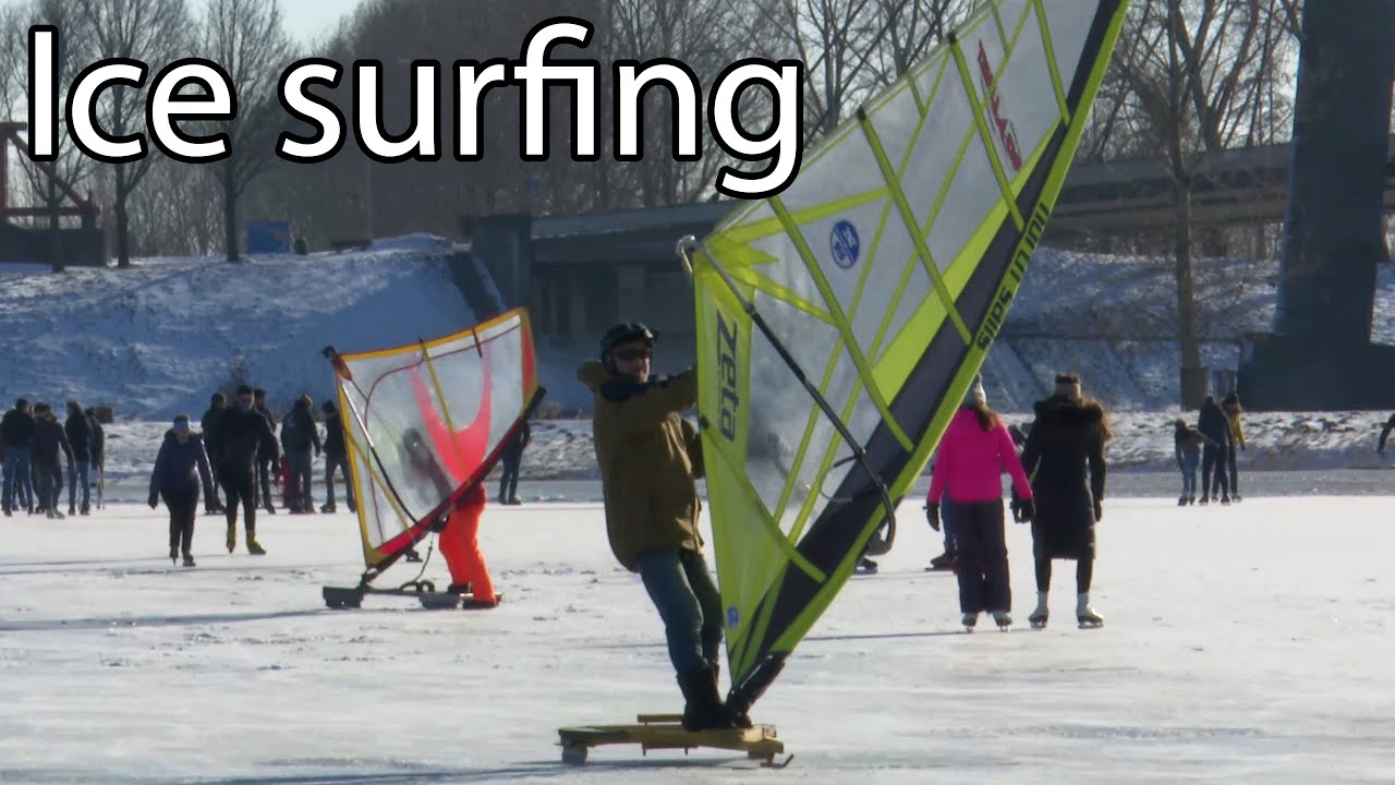 Ice windsurfing in the Netherlands 4K