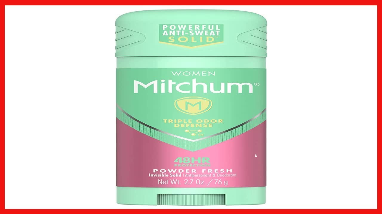 Mitchum Women Stick Solid Antiperspirant Deodorant, Powder Fresh, 2.7 Ounce (Pack of 1)