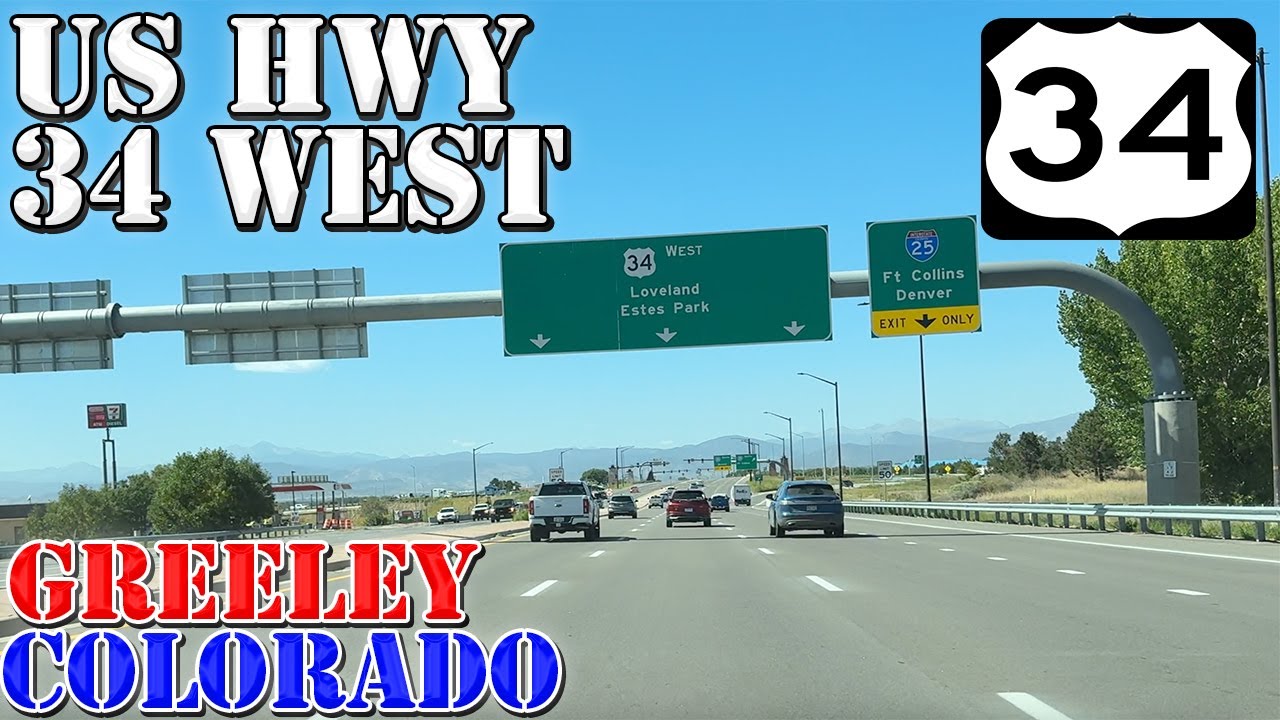 US 34 West - Greeley to I-25 Loveland - Colorado - 4K Highway Drive