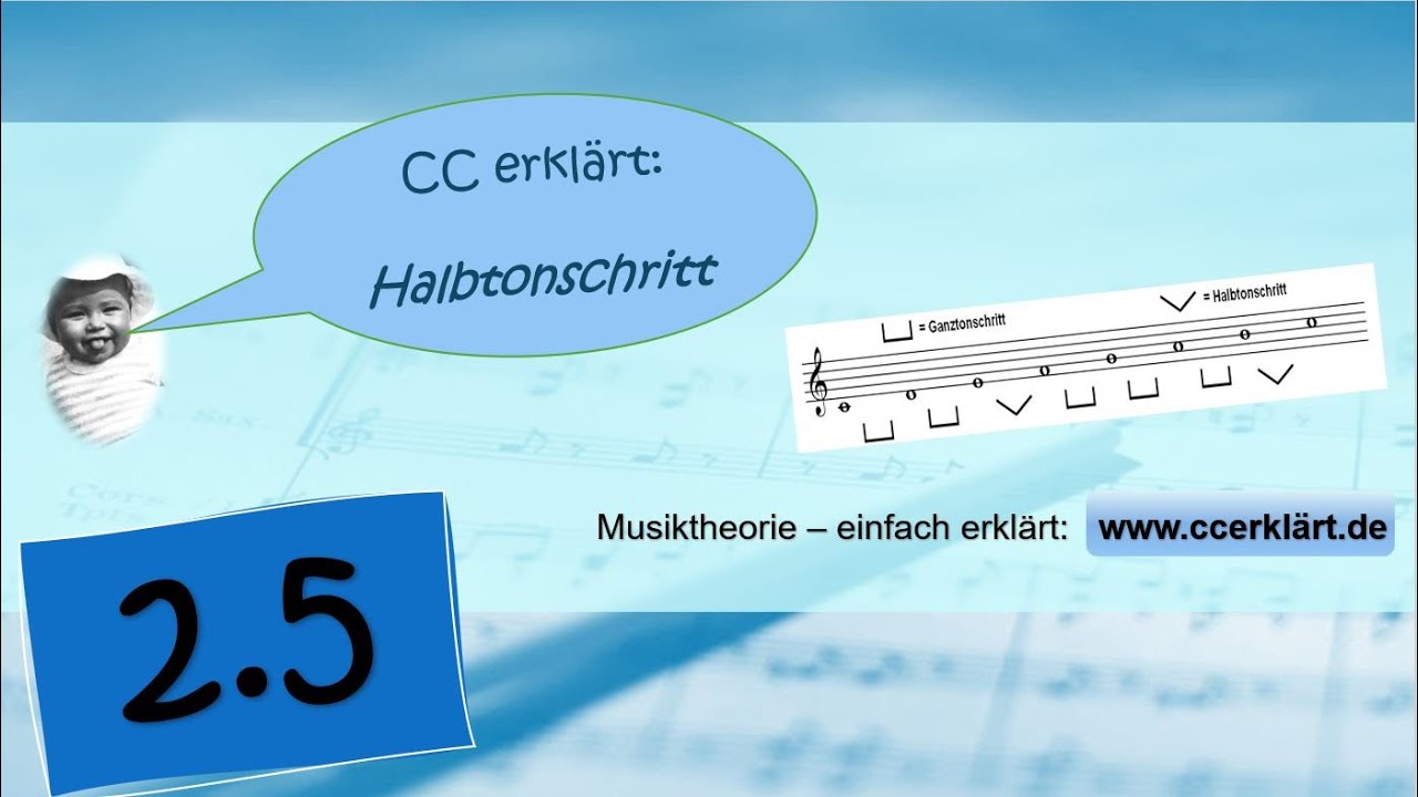 Musiktheorie einfach erklärt 2.5: Halbtonschritt und Ganztonschritt  www.ccerklärt.de