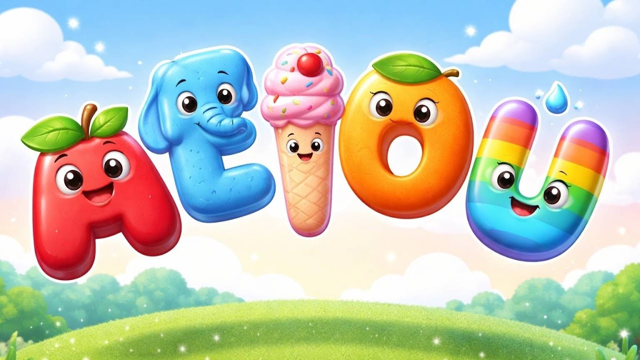 A E I O U Vowel Song 🎵 | Learn Vowels for Babies & Toddlers | Phonics Song