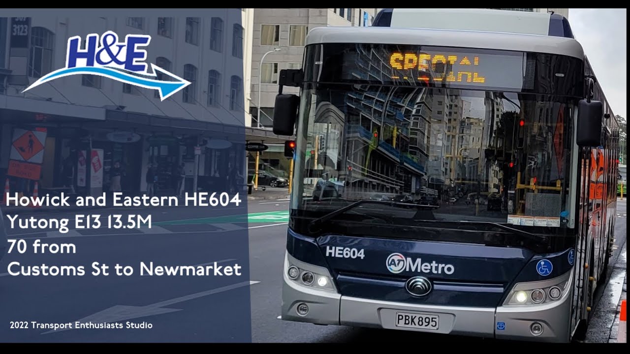 [Loud Rattles] Howick and Eastern HE604 Yutong E13@70 from Customs St to Newmarket