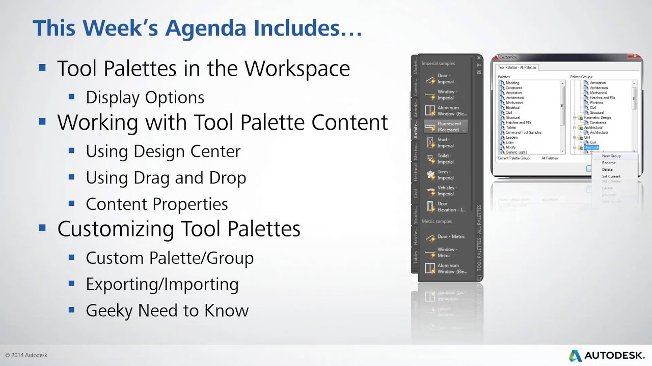 Beyond the Basics: Working with Tool Palettes in AutoCAD 2016