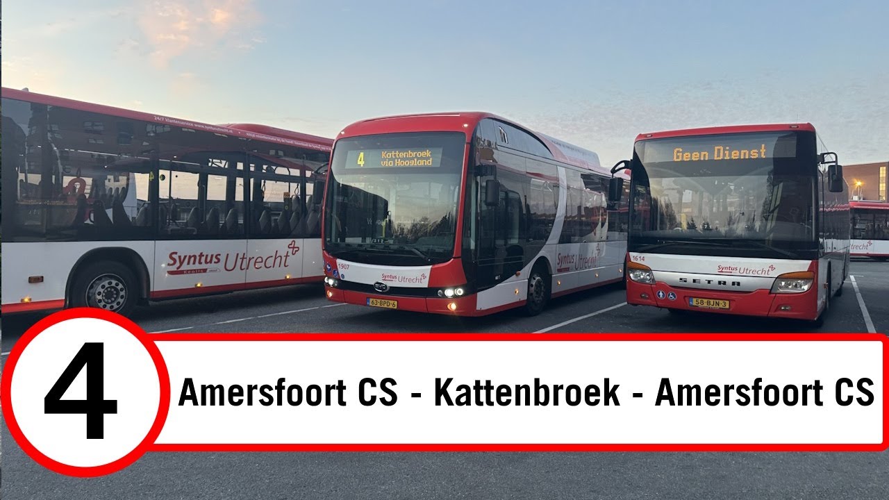 [4K] Bustraject | Lijn 4 | Amersfoort CS - Kattenbroek - Amersfoort CS (BYD KU9B)