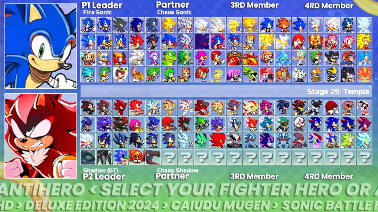 Fire Sonic & Chaos Sonic VS Shadow GT & Chaos Shadow I Sonic Battle HD Deluxe Edition