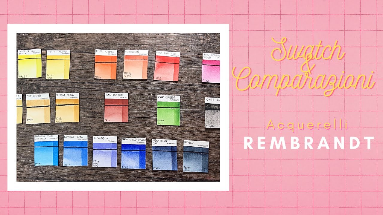 🍁 Swatch 18 Acquerelli Rembrandt e Confronto con Mijello, Holbein, White Nights, Winsor Newton