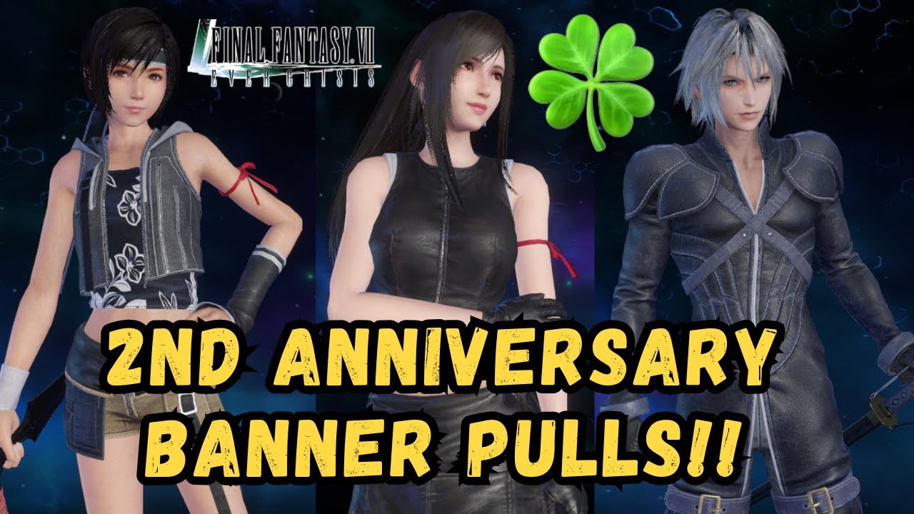 TIFA, YUFFIE & SEPHIROTH 2ND ANNIVERSARY BANNER PULLS! - FF7 Ever Crisis
