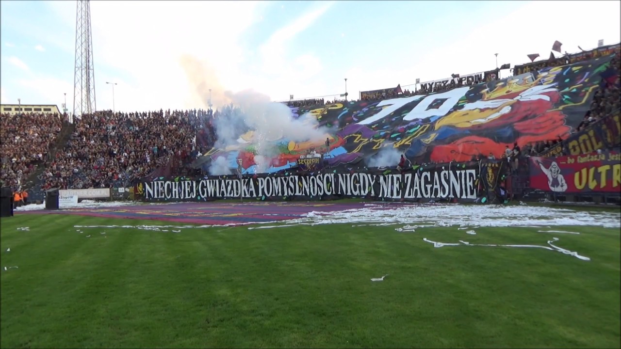 Pogoń - Sandecja 28.04.2018 - oprawy na 70-lecie
