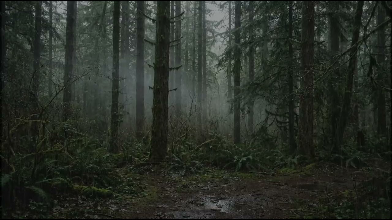 Light Rainstorm with Faint Thunder Rolls – Ambient Soundscape for Concentration and Better Sleep