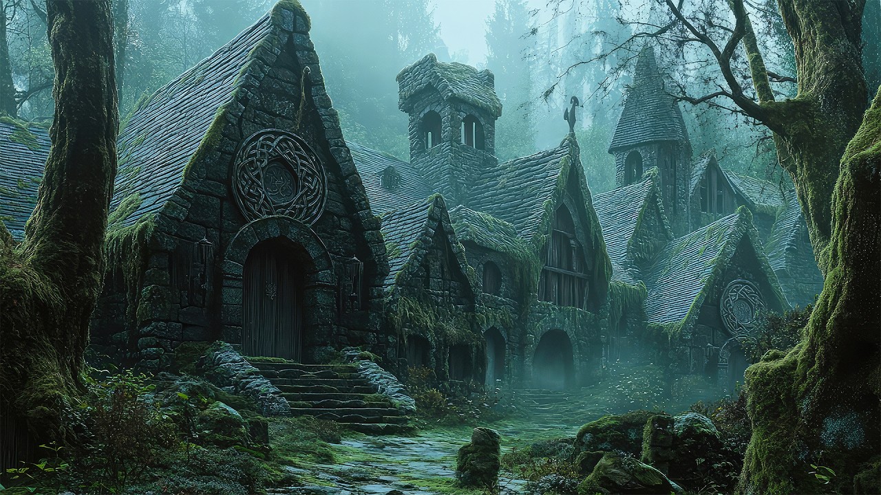 Misty Celtic Stone Village | Medieval Celtic Music for Focus and Creative