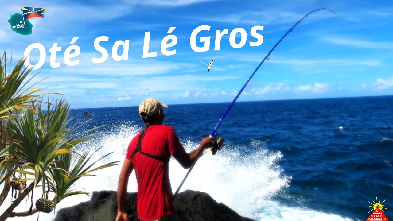 Belle Partie De Pêche Du Bord De Mer Gros Poisson Réunion 974