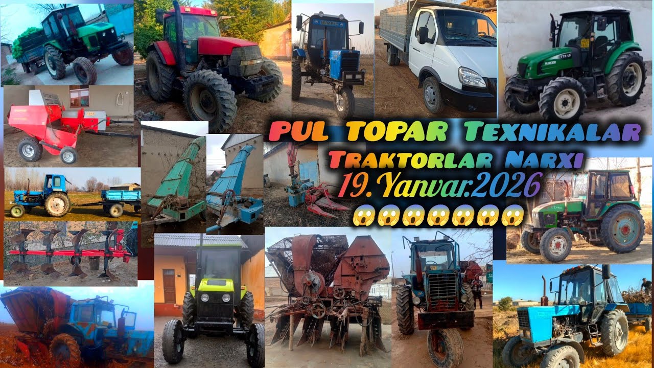 PUL TOPAR Traktorla 19.Yanvar.2026 Mtz Ttz Ls100 T28 T40 Mx-135 Gazel Hova Gaz-53 Koʻraka Uborichni.