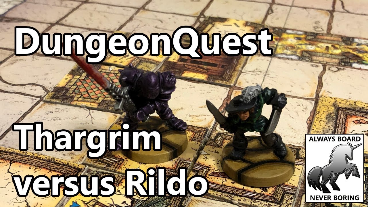DungeonQuest Playthrough with Expansions | Thargrim vs Rildo Battle Report | Let's Play an Old Game